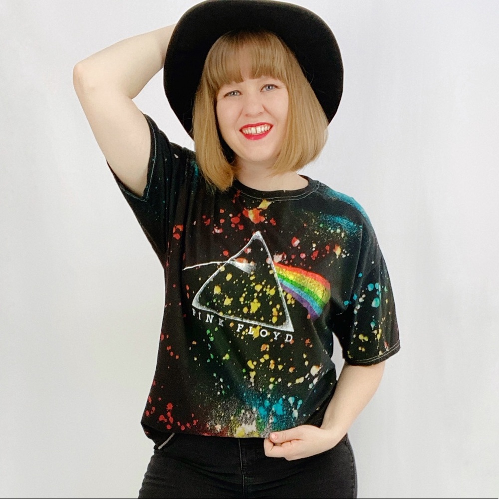 Rainbow Rad Pink Floyd Splatter Graphic Tee - Picture 2 of 8